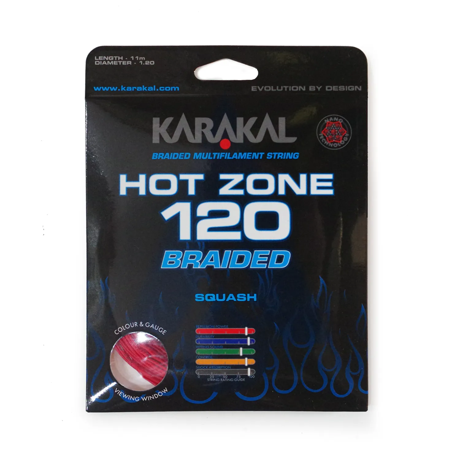 Karakal Hot Zone Braided 120 Squash String - Image 10