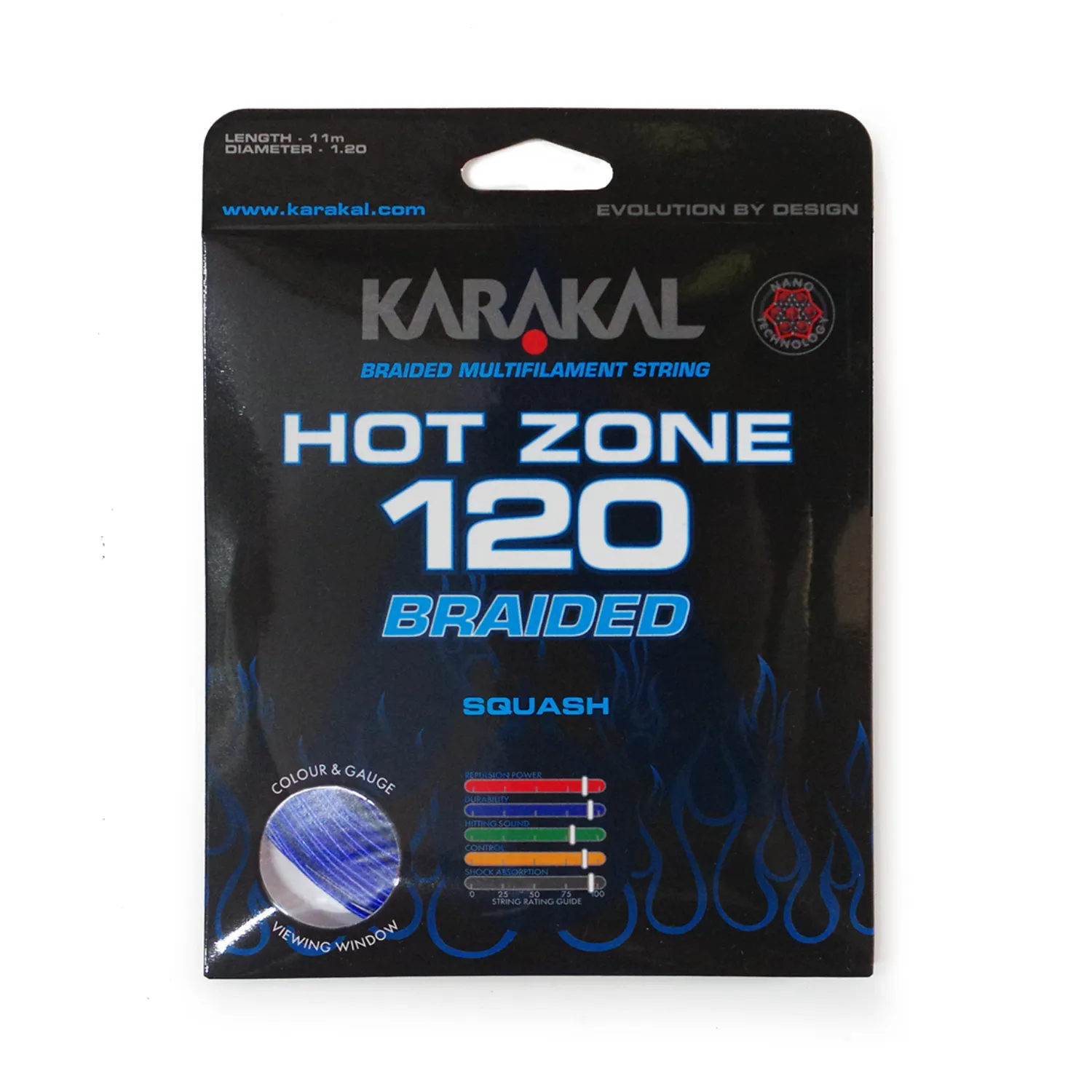 Karakal Hot Zone Braided 120 Squash String - Image 12