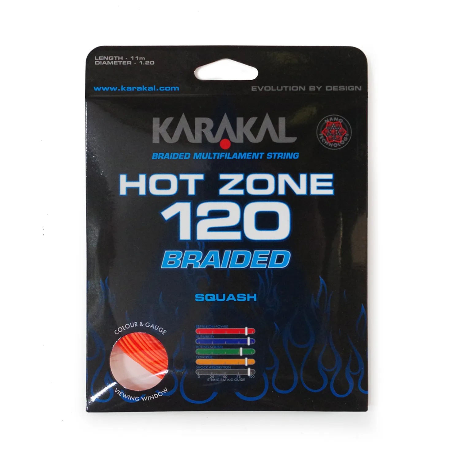 Karakal Hot Zone Braided 120 Squash String - Image 14
