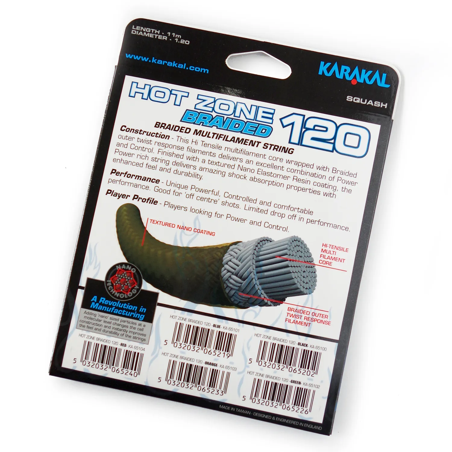 Karakal Hot Zone Braided 120 Squash String - Image 3