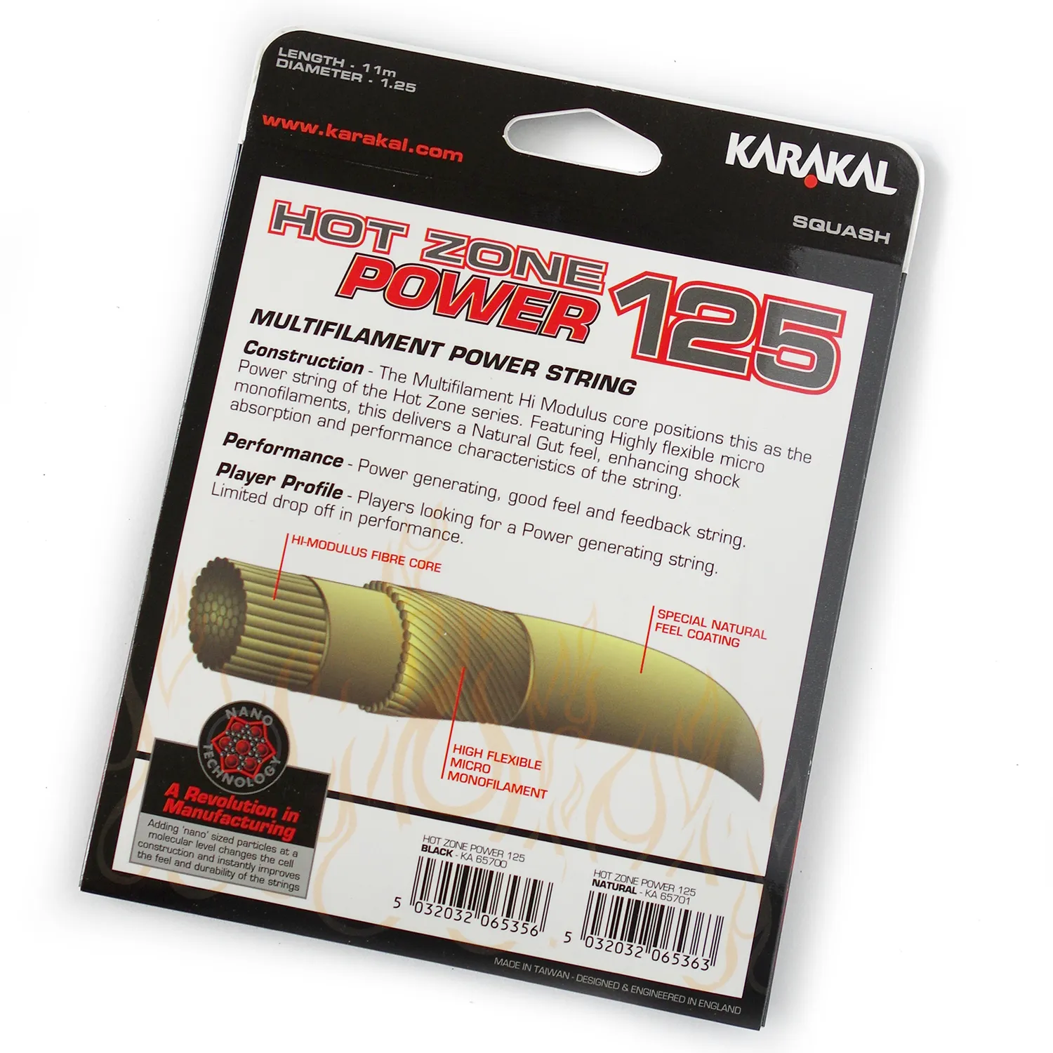 Karakal Hot Zone Power 125 Squash String - Image 3