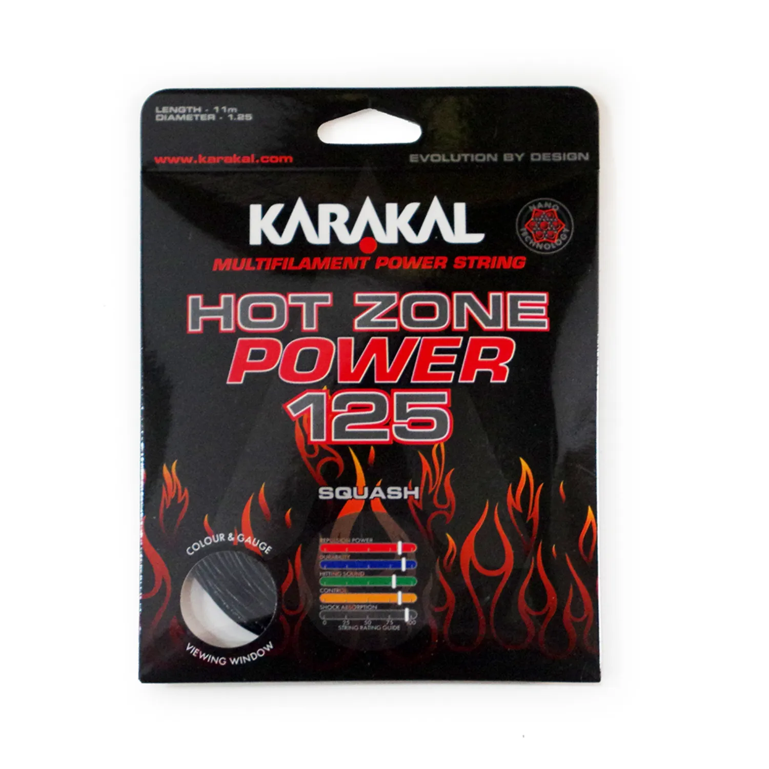 Karakal Hot Zone Power 125 Squash String - Image 4