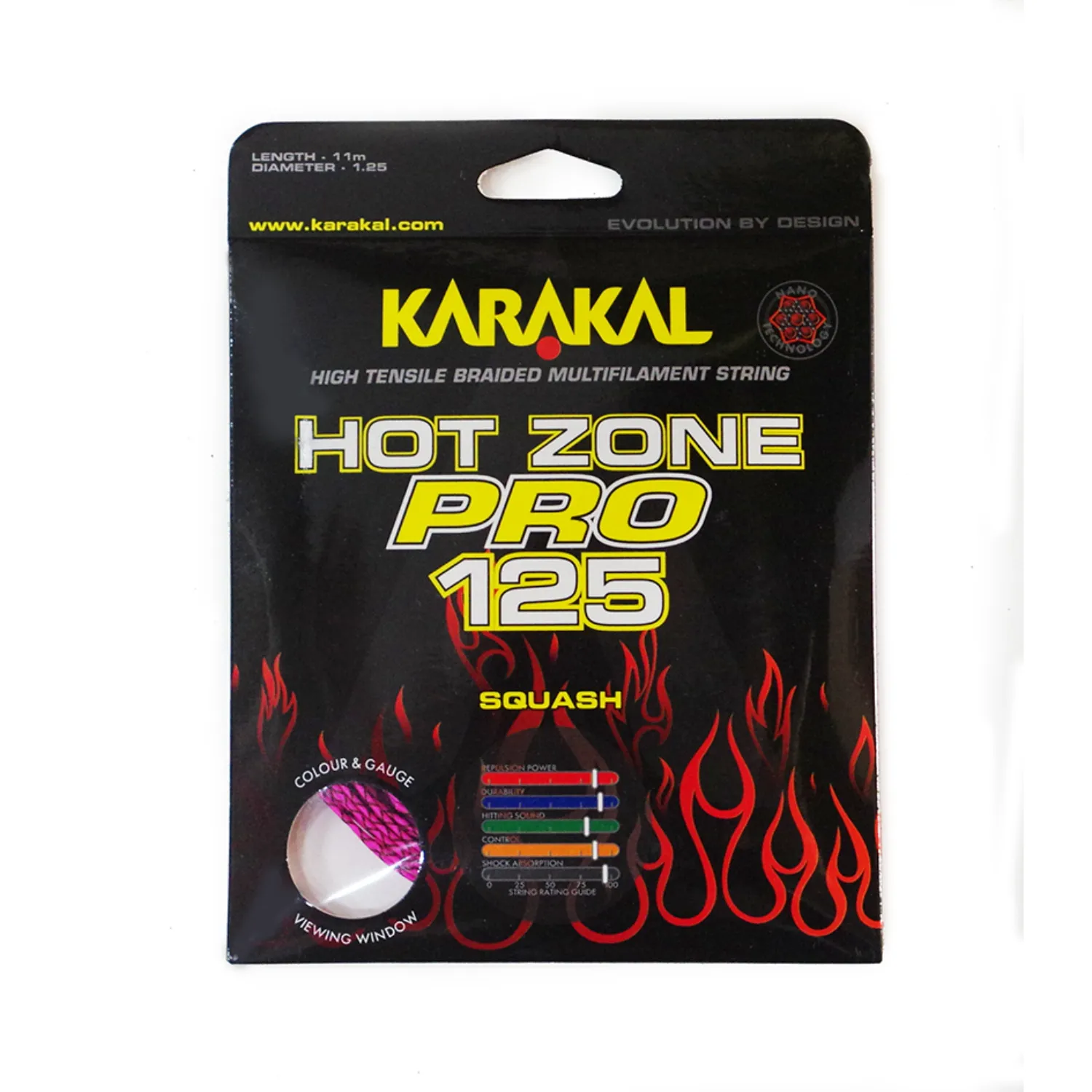 Karakal Hot Zone Pro 125 Squash String - Image 4